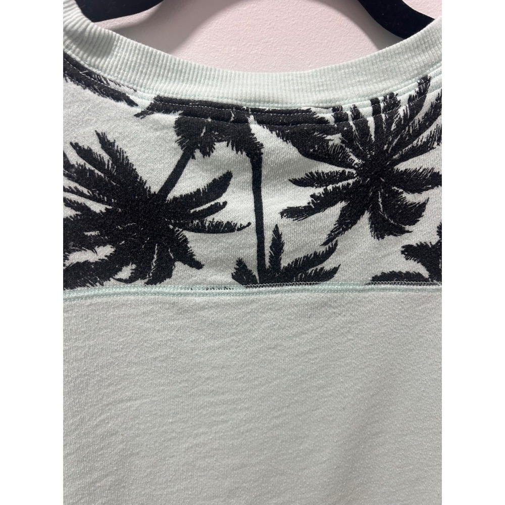 Victoria's Secret PINK Mint Green Palm Tree Sweatshirt XS Crewneck Tropical - Picture 9 of 10